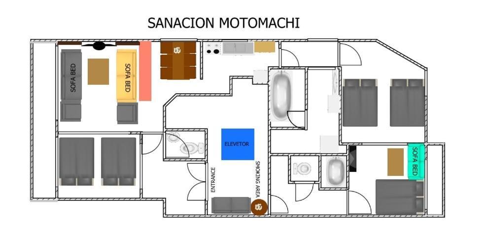 Ferienwohnung Sanacion Motomachi 7 なんばで150平米の広々空間 最大14名 Netflix見れます Ōsaka Exterior foto